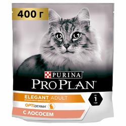 Pro Plan Elegant сухой корм для кошек здоровья шерсти и кожи, с высоким содержанием лосося - 400 г