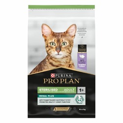 Pro Plan Sterilised сухой корм для стерилизованных кошек и кастрированных котов для поддержания здоровья почек, с высоким содержанием индейки