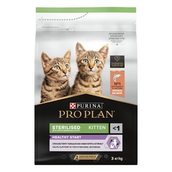 Pro Plan Sterilised сухой корм для стерилизованных котят, с высоким содержанием лосося - 3 кг