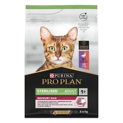 Pro Plan Sterilised Adult Savory Duo для стерилизованных кошек и кастрированных котов, с уткой печенью - 3 кг