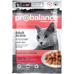 ProBalance Active полнорационный влажный корм для кошек с высокой активностью, с курицей, кусочки в соусе, в паучах - 85 г