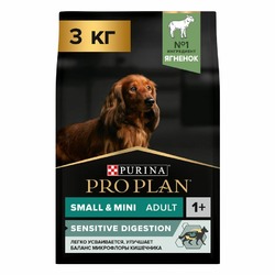 Pro Plan OptiDigest сухой корм для собак мелких и миниатюрных пород с чувствительным пищеварением, с высоким содержанием ягненка - 3 кг
