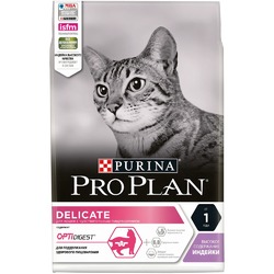 Pro Plan Delicate сухой корм для кошек с чувствительным пищеварением, с высоким содержанием индейки - 3 кг