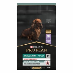 Pro Plan Grain Free сухой корм для собак мелких и карликовых пород, с чувствительным пищеварением, беззерновой, с индейкой