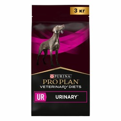 Сухой корм полнорационный диетический Pro Plan Veterinary Diets UR Urinary для взрослых собак для растворения струвитных камней, со свойствами подкисления мочи и низким содержанием магния - 3 кг