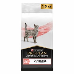 Сухой корм для кошек Pro Plan Veterinary Diets DM ST/OX Diabetes Management при сахарном диабете 1,5 кг