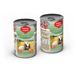 Родные корма влажный корм для собак, фарш из скоблянки мясной по-городецки, в консервах - 410 г