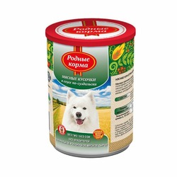 Родные корма влажный корм для собак, мясные кусочки в соусе по-суздальски, в консервах - 970 г