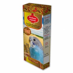 Родные корма лакомство для попугаев, зерновая палочка с орехами - 45 г, 2 шт