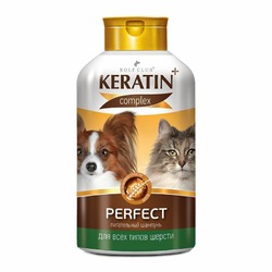 Шампунь RolfClub Keratin+ Perfect для всех типов шерсти кошек и собак - 400 мл