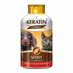 Шампунь RolfClub Keratin+ Shiny для короткошерстных кошек и собак - 400 мл