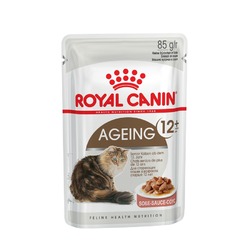 Royal Canin Ageing +12 полнорационный влажный корм для пожилых кошек старше 12 лет, кусочки в соусе, в паучах - 85 г