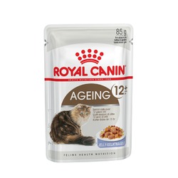 Royal Canin Ageing +12 полнорационный влажный корм для пожилых кошек старше 12 лет, кусочки в желе, в паучах - 85 г