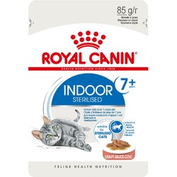 Royal Canin Indoor Sterilised 7+ полнорационный влажный корм для пожилых кошек от 7 до 12 лет живущих в помещении, кусочки в соусе, в паучах - 85 г