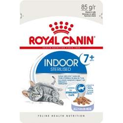 Royal Canin Indoor Sterilised 7+ полнорационный влажный корм для пожилых кошек от 7 до 12 лет живущих в помещении, кусочки в желе, в паучах - 85 г