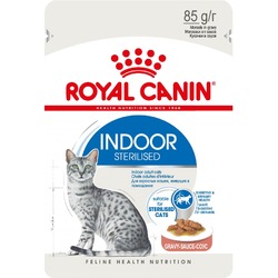 Royal Canin Indoor Sterilised полнорационный влажный корм для взрослых кошек живущих в помещении, кусочки в соусе, в паучах - 85 г