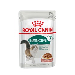 Royal Canin Instinctive 7+ полнорационный влажный корм для пожилых кошек старше 7 лет, кусочки в соусе, в паучах - 85 г