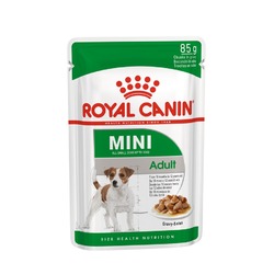 Royal Canin Mini Adult полнорационный влажный корм для взрослых собак мелких пород, кусочки в соусе, в паучах - 85 г