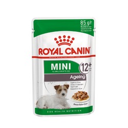 Royal Canin Mini Ageing 12+ полнорационный влажный корм для пожилых собак мелких пород, кусочки в соусе, в паучах - 85 г