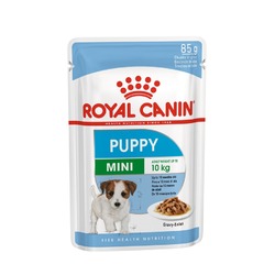 Royal Canin Mini Puppy полнорационный влажный корм для щенков мелких пород, кусочки в соусе, в паучах - 85 г
