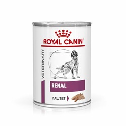 Royal Canin Renal Canine полнорационный влажный корм для взрослых собак для поддержания функции почек при острой или хронической почечной недостаточности, диетический, паштет, в консервах - 410 г