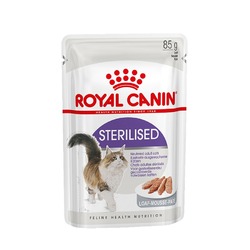Royal Canin Sterilised полнорационный влажный корм для взрослых стерилизованных кошек, паштет, в паучах - 85 г