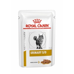 Royal Canin Urinary S/O полнорационный влажный корм для взрослых кошек при лечении и профилактике мочекаменной болезни, диетический, с курицей, кусочки в соусе, в паучах - 85 г