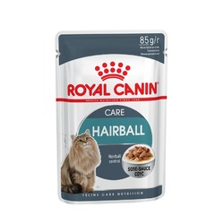 Royal Canin Hairball Care полнорационный влажный корм для взрослых кошек, для вывода шерсти, кусочки в соусе, в паучах - 85 г