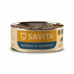 Savita влажный корм для кошек и котят, с цыплёнком и скумбрией, в консервах - 100 г