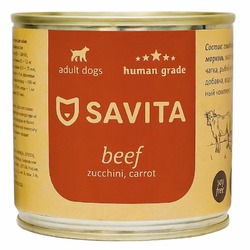 Savita влажный корм для собак, с говядиной, кабачком и морковью, в консервах - 410 г
