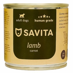 Savita влажный корм для собак, с ягненком и морковью, в консервах -  410 г