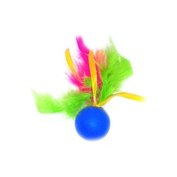 Semi игрушка для кошек "Раскрась меня", шар с перьями, звенящая - 4 см