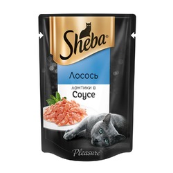 Sheba Pleasure влажный корм для кошек с ломтиками лосося в соусе 85 г