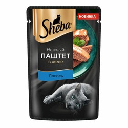 Sheba влажный корм для кошек, паштет с лососем в желе, в паучах - 75 г