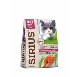 Sirius сухой корм для взрослых кошек с лососем и рисом - 0,4 кг