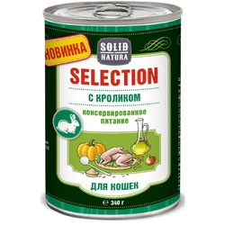 Solid Natura Selection влажный корм для кошек, с кроликом, кусочки в соусе, в консервах - 340 г