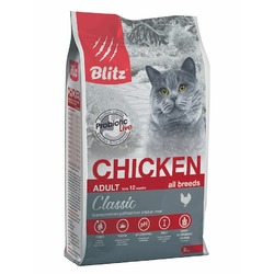 Blitz Classic Adult Cats Chicken полнорационный сухой корм для кошек, с курицей - 2 кг