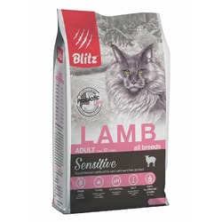 Blitz Sensitive Adult Cats Lamb полнорационный сухой корм для кошек, с ягненком - 2 кг