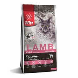 Blitz Sensitive Adult Cats Lamb полнорационный сухой корм для кошек, с ягненком - 400 г