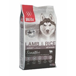 Blitz Sensitive Adult Lamb & Rice полнорационный сухой корм для собак, с ягненком и рисом - 2 кг