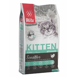 Blitz Sensitive Kitten полнорационный сухой корм для котят, беременных и кормящих кошек, с индейкой - 2 кг