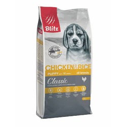 Blitz Classic Puppy Chicken & Rice полнорационный сухой корм для щенков и юниоров, с курицей и рисом