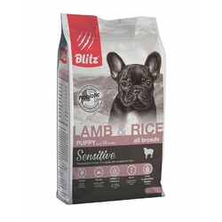 Blitz Sensitive Puppy Lamb & Rice полнорационный сухой корм для щенков, с ягненком и рисом - 2 кг