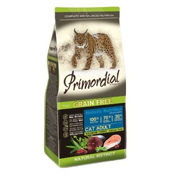Сухой беззерновой корм Primordial для взрослых кошек с лососем и тунцом