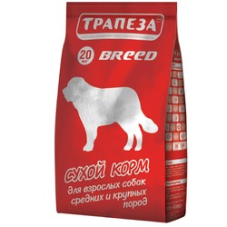 Трапеза Breed сухой корм для собак средних и крупных пород, с говядиной - 20 кг