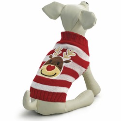 Triol свитер для собак "Оленёнок", красно-белый L, 35 см