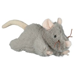 Trixie Игрушка для кошки Мышь с микрочипом, 15 см, плюш