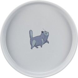 Trixie миска для кошек плоская и широкая, керамика, серый - 0.6 л, 23 см