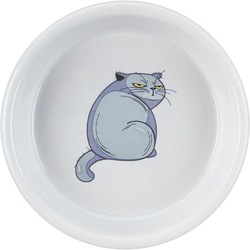Trixie миска с рисунком "Кот" для кошек, керамика, серый - 0.25 л, 13 см