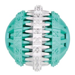 Trixie Мяч Denta Fun, 6 см, резина, белый/зелёный